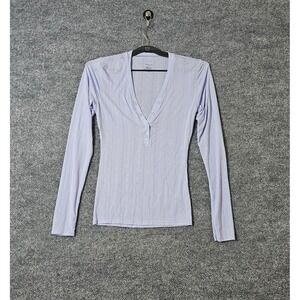Negative Underwear Women's Whipped Henley Long Sleeve Top Size Medium